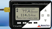 The large LCD display allows for convenient access to the current ambient and thermocouple readings